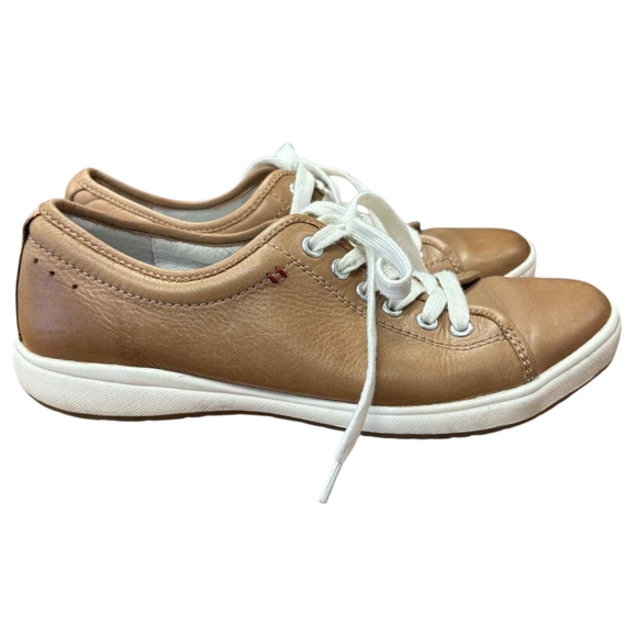 Josef Seibel Low Top Caramel-Coloured Leather Sneakers Size 37EUC - Picture 8 of 9